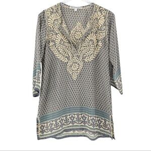 Gretchen Scott Designs Gray and Cream Tunic size XS